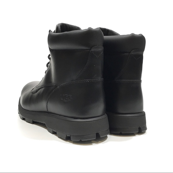 UGG Stenton Waterproof Chukka Boots -Black Leather -Men’s US 14 -NEW - Picture 3 of 9
